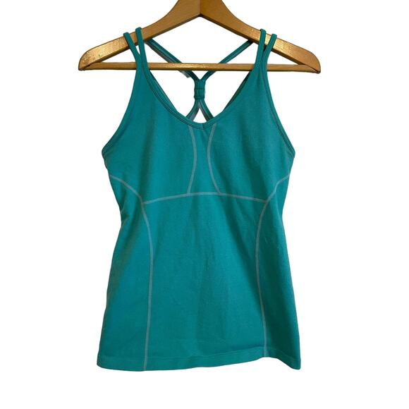 Athleta Empowerment green tank top removeable pads stretchy. Size Med. - Picture 1 of 5